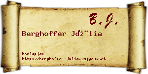 Berghoffer Júlia névjegykártya