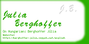 julia berghoffer business card